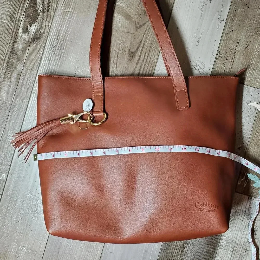 NWT Coblentz U.S.A. Handmade Large Leather Zippered Sierra Tote Bag